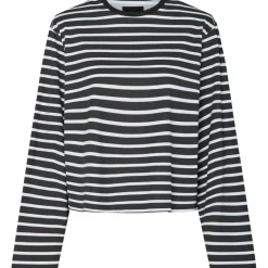 PIECES dame bluse PCFIONA - Black Bright White Best