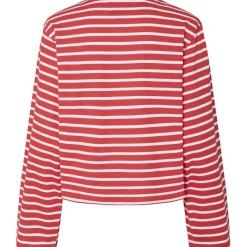 PIECES dame bluse PCFIONA - High Risk Red Bright White Sale