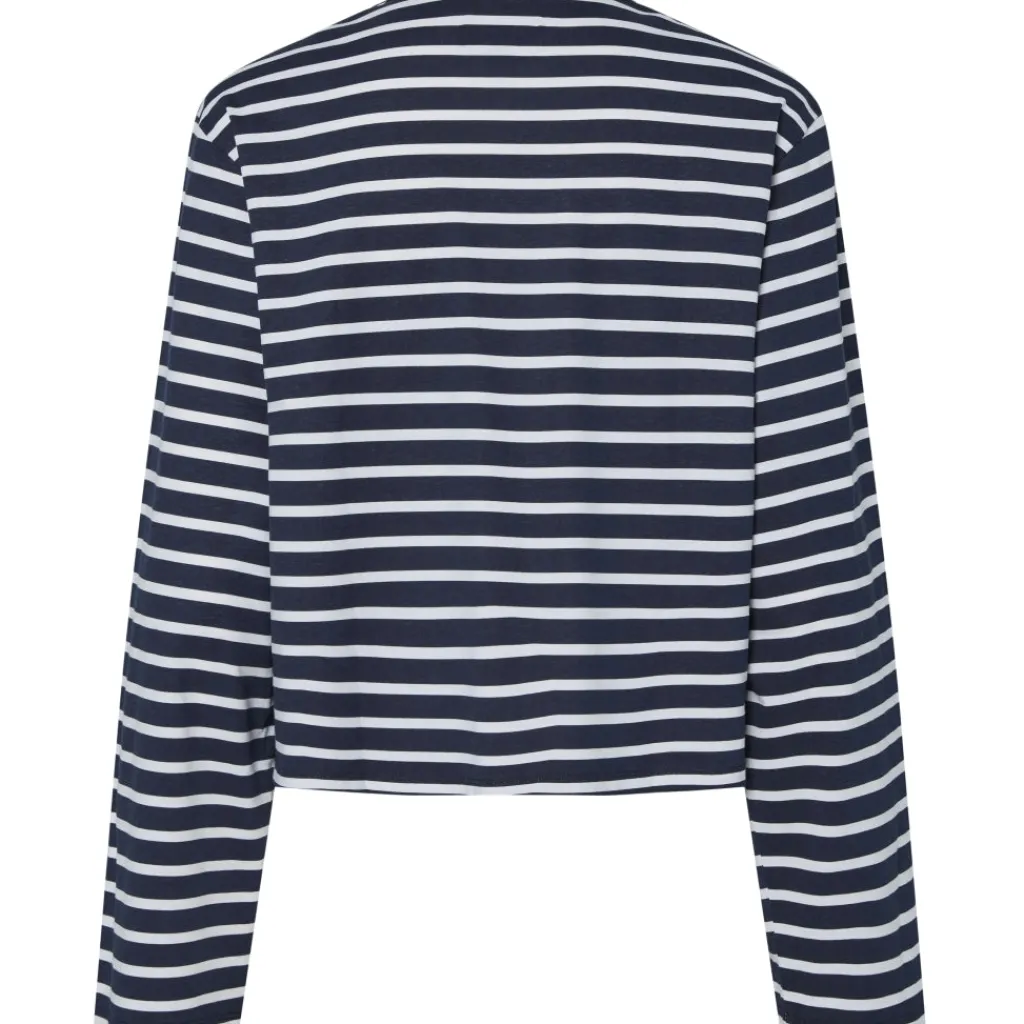 PIECES dame bluse PCFIONA - Maritime Blue Bright White