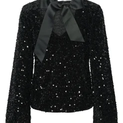 PIECES dame bluse PCKAM - Black Black sequins Best