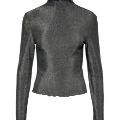 PIECES dame bluse PCSANDRA - Black Silver lurex Clearance