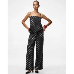 PIECES dame bukser PCJYTTA - Black White Dots New