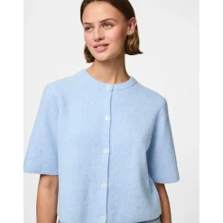 PIECES dame cardigan PCSILLY - Cashmere Blue MELANGE Discount