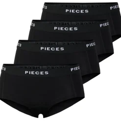 PIECES dame hipsters PCLOGO LADY 4-PACK - Black Best