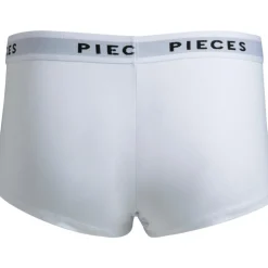 PIECES dame hipsters PCLOGO LADY - Bright White Discount