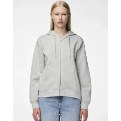 PIECES dame hoodie PCCHILLI - Light Grey Melange Outlet