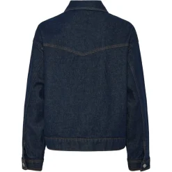 PIECES dame jakke PCELMA - Dark Blue Denim RINSE WASH Hot