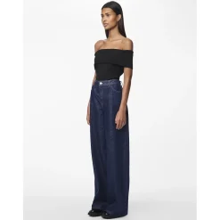 PIECES dame jeans PCSELMA - Dark Blue Denim Clearance