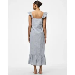 PIECES dame kjole PCAPIA - Nautical Blue Stripes Bright white Hot