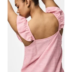 PIECES dame kjole PCAPIA - Pink Lemonade Stripes Bright white Discount