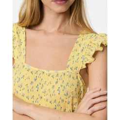 PIECES dame kjole PCFLORA - Pale Banana Small flower Outlet