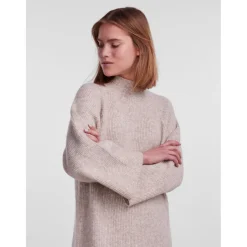 PIECES dame kjole PCJADE - White Pepper MELANGE