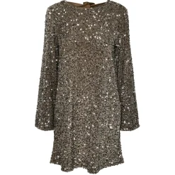 PIECES dame kjole PCKAM - Morel Silver sequins Best
