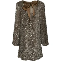 PIECES dame kjole PCKAM - Morel Silver sequins Best