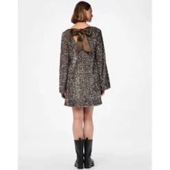 PIECES dame kjole PCKAM - Morel Silver sequins Best