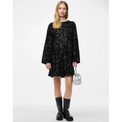 PIECES dame kjole PCKAM - Black Black sequins