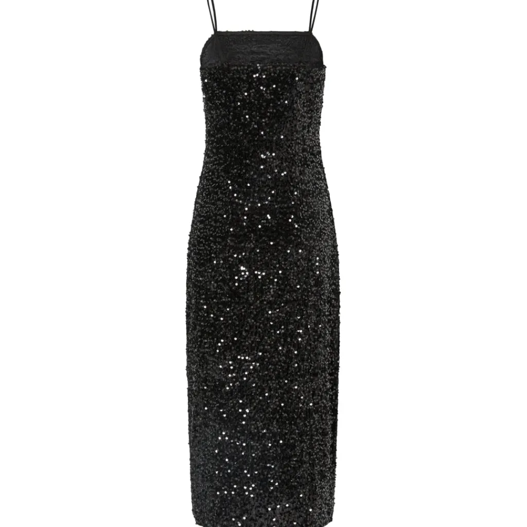 PIECES dame kjole PCKAM - Black Black sequins Discount