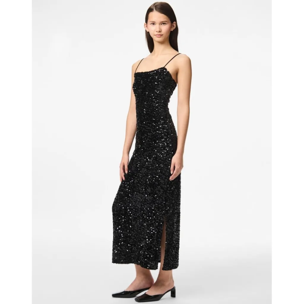 PIECES dame kjole PCKAM - Black Black sequins Discount