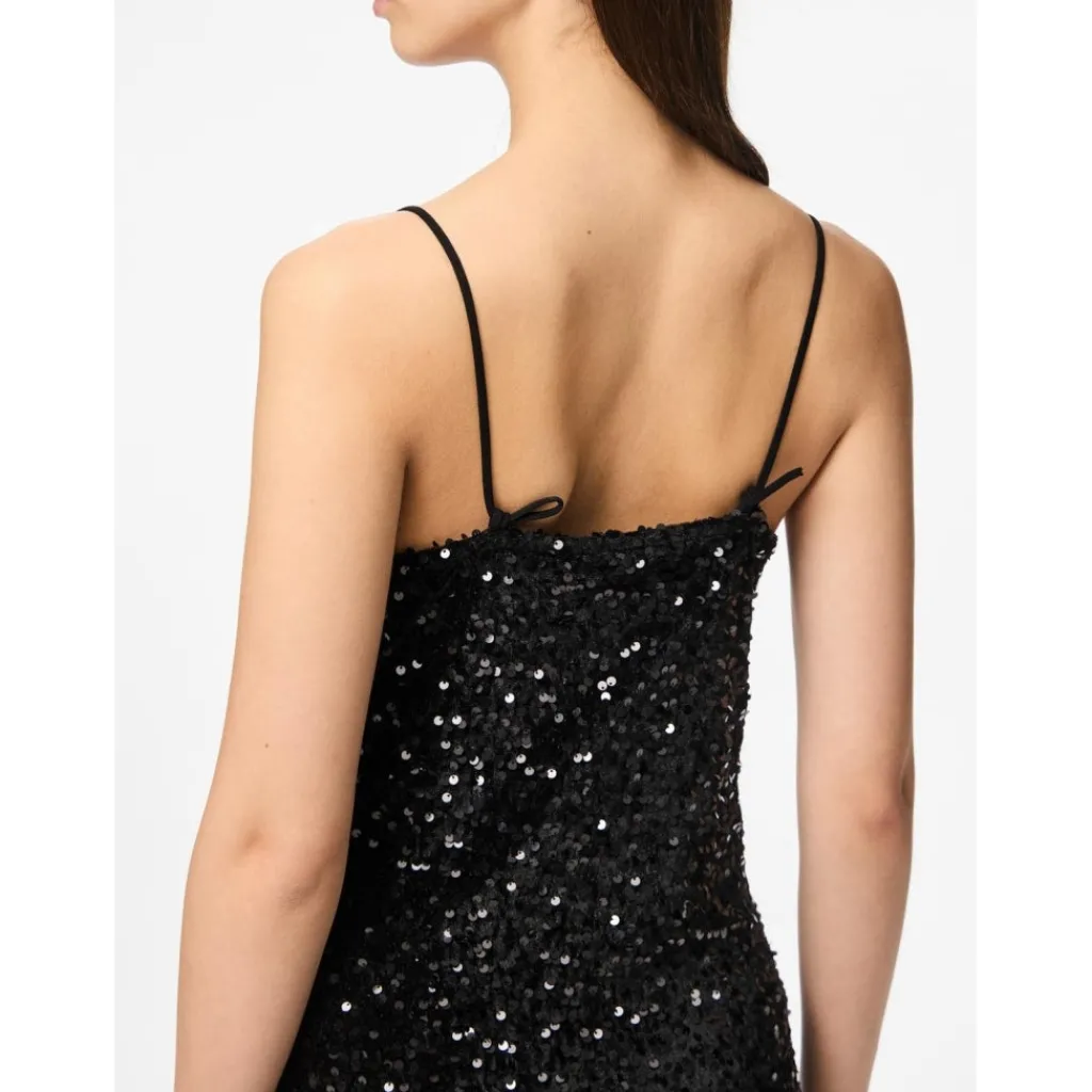 PIECES dame kjole PCKAM - Black Black sequins Discount