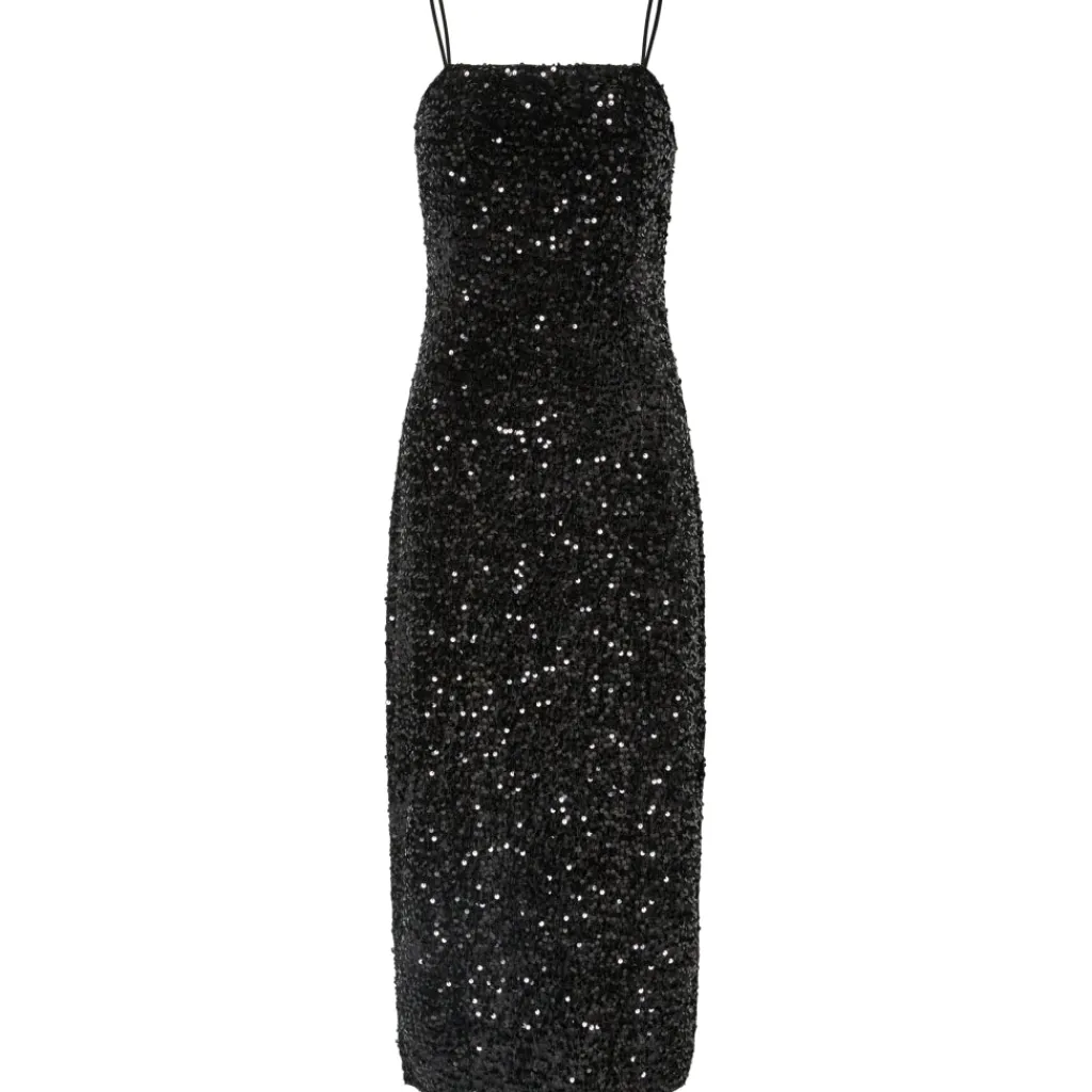 PIECES dame kjole PCKAM - Black Black sequins Discount