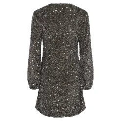 PIECES dame kjole PCKAM - Morel Silver sequins New