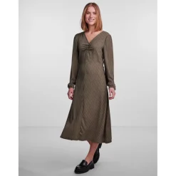 PIECES dame kjole PCLUNA - Deep Lichen Green SKY CAPTAIN Outlet