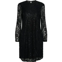 PIECES dame kjole PCOLLINE - Black Clearance