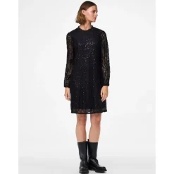 PIECES dame kjole PCOLLINE - Black Clearance