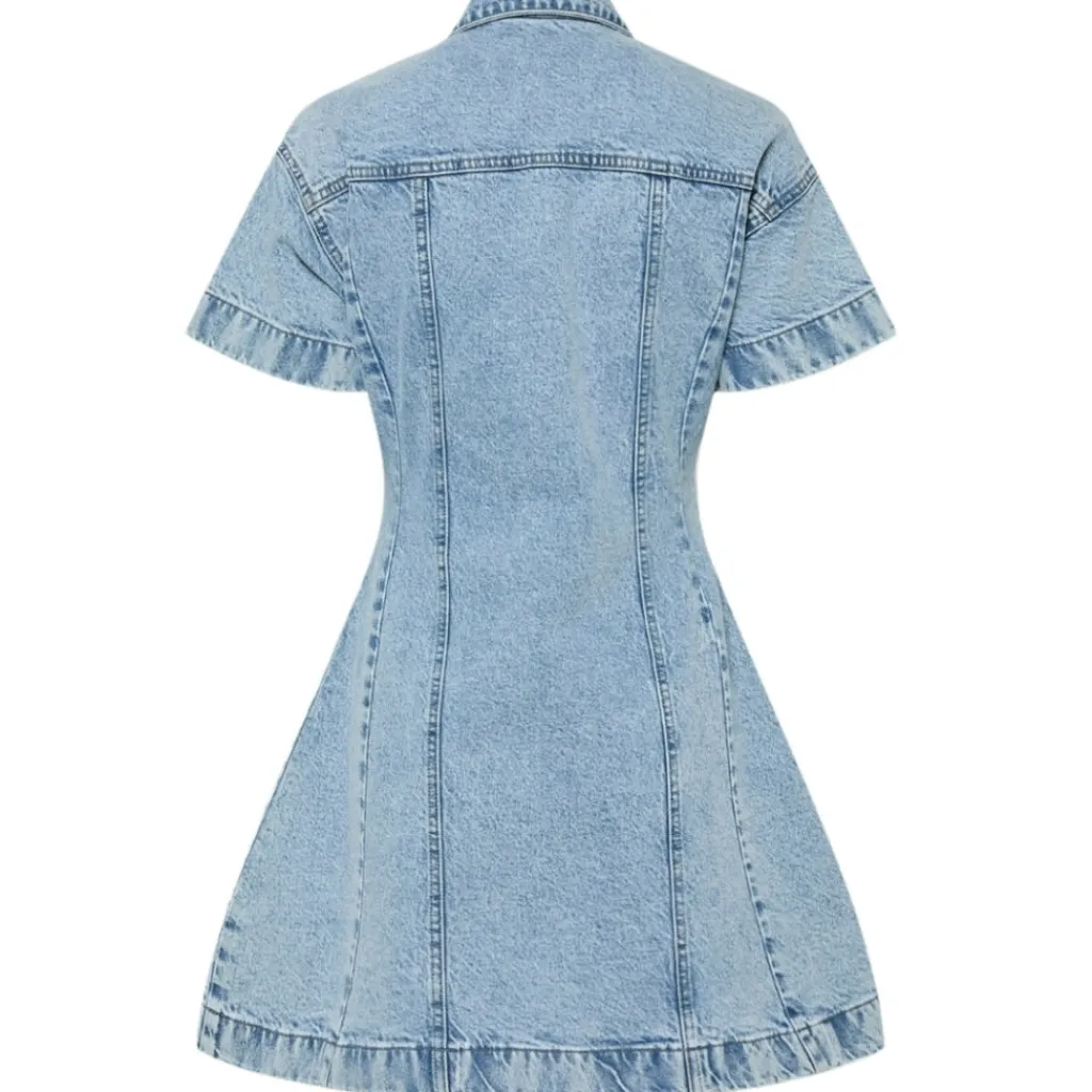 PIECES dame kjole PCSILKE - Light Blue Denim Best
