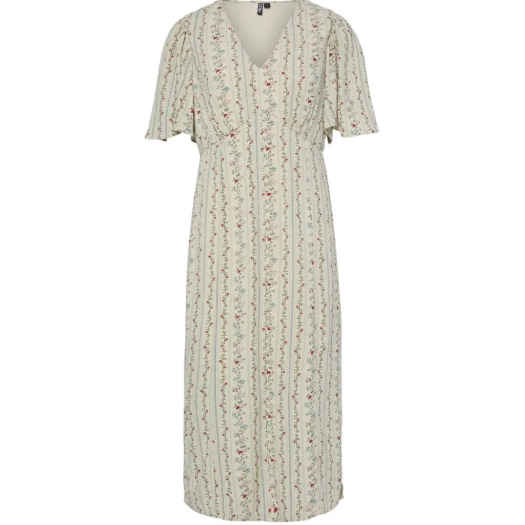 PIECES DAME KJOLE PCTAITLYN - Birch Striped Flower Best