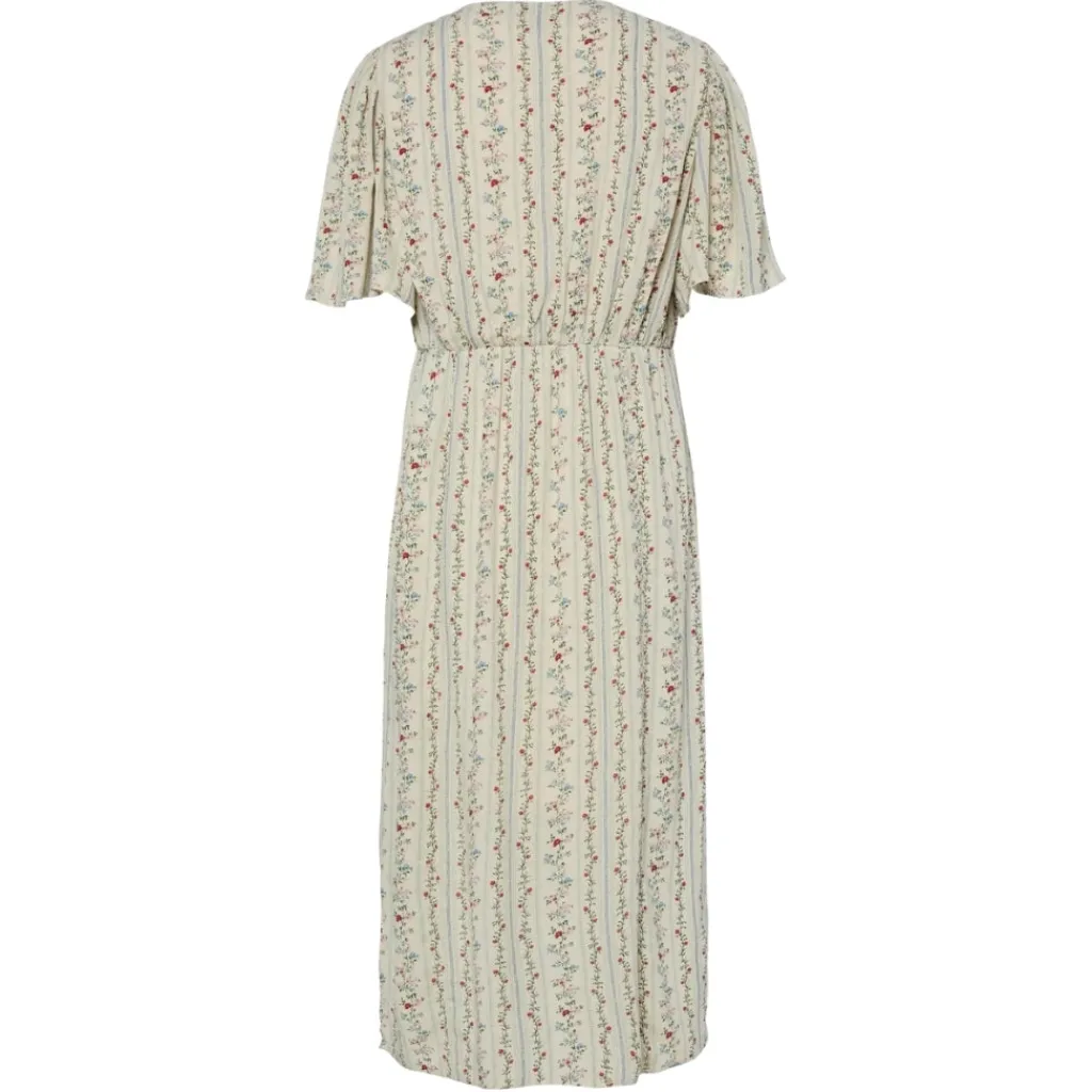 PIECES DAME KJOLE PCTAITLYN - Birch Striped Flower Best