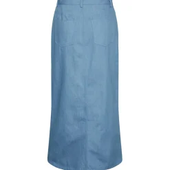 PIECES dame nederdel PCASTA - Light Blue Denim Outlet
