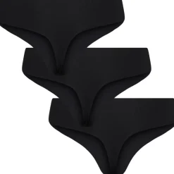 PIECES dame 3-pack thong PCNAMEE - Black Discount