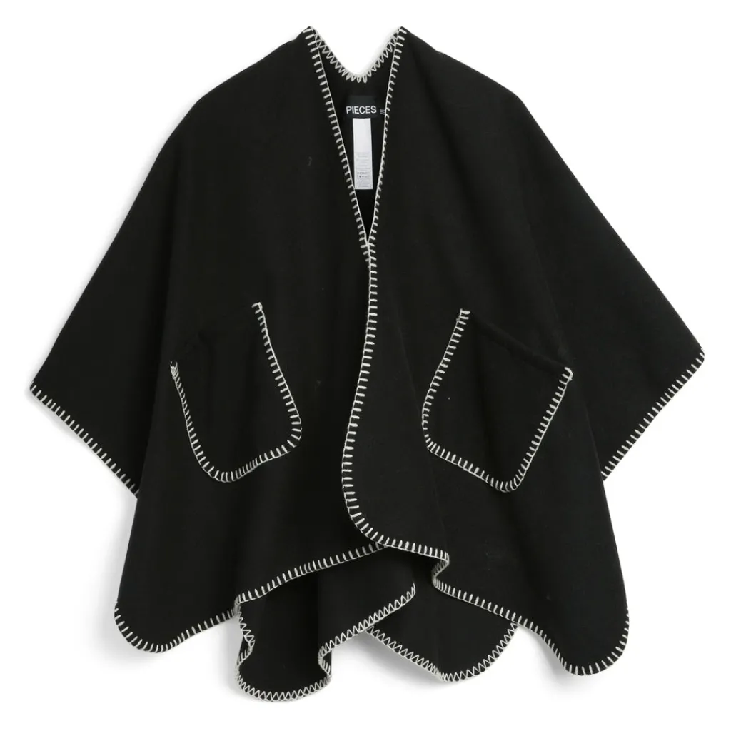 PIECES dame poncho PCNADJA - Black Best
