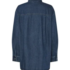 PIECES dame skjorte PCMAISIE - Dark Blue Denim Discount