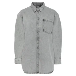 PIECES dame skjorte PCMAISIE - Grey Denim Hot