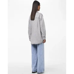 PIECES dame skjorte PCMAISIE - Grey Denim Hot