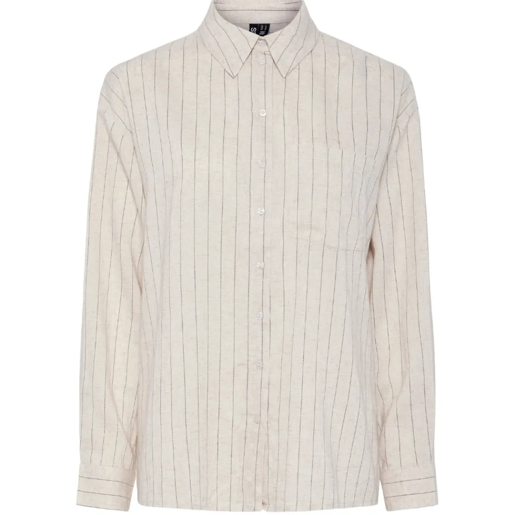 PIECES dame skjorte PCPIA - Birch Stripes black Best