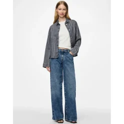 PIECES dame skjorte PCSIFFI - Grey Denim RHINESTONE Online