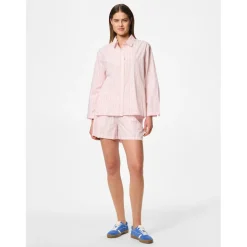 PIECES dame skjorte PCSULLE - Cloud Dancer Stripes Pink Lemonade Hot