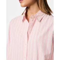 PIECES dame skjorte PCSULLE - Cloud Dancer Stripes Pink Lemonade Hot