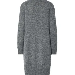 PIECES dame strik kjole PCIVY - Medium Grey Melange Detail:WHITE CONTRAST Outlet
