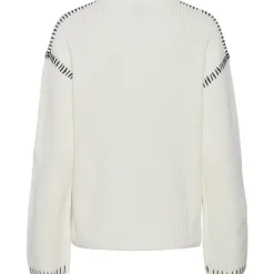 PIECES dame strik PCGAIA - Cloud Dancer Black Stiching Clearance