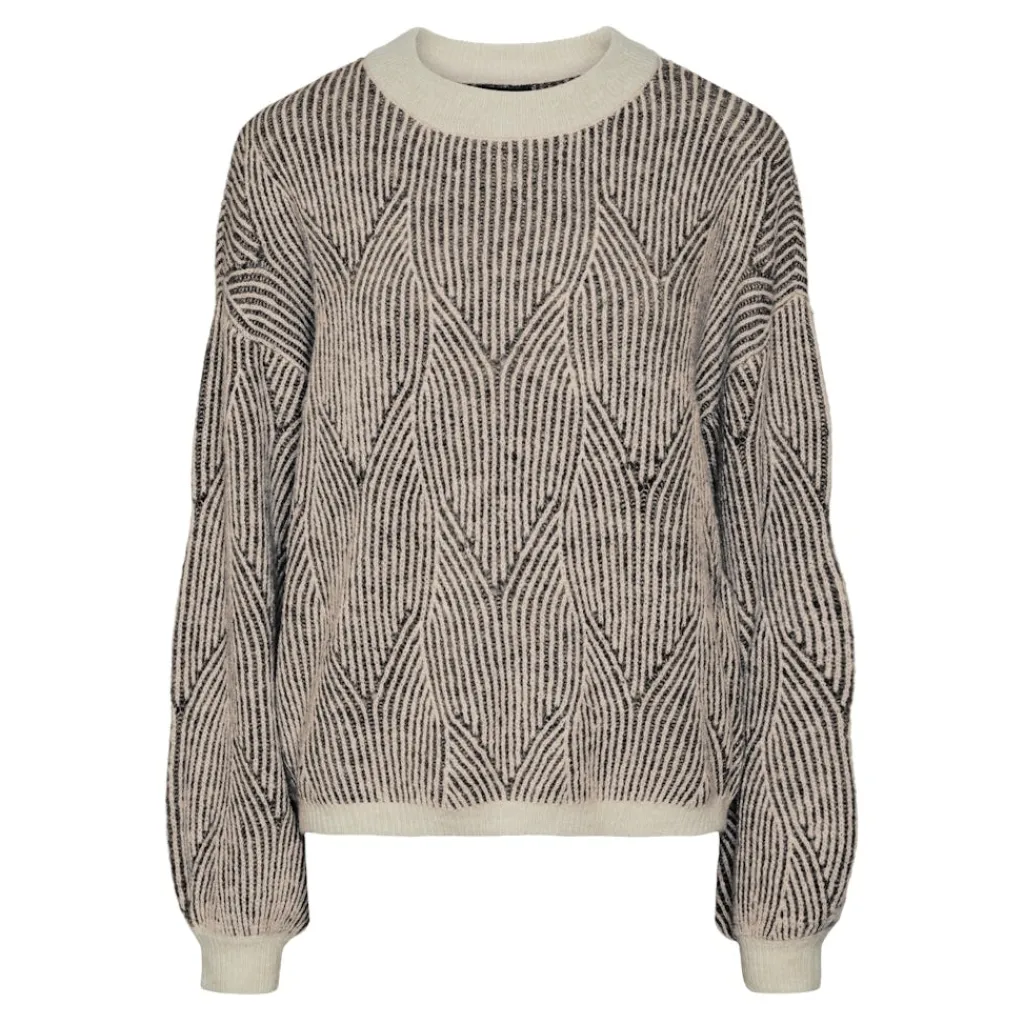 PIECES dame strik PCJENNA - Whitecap Gray black Outlet