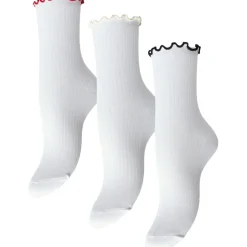 PIECES dame strømper PCAFIA 3-PACK - Goji Berry Sandshell Black New