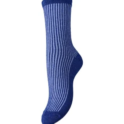 PIECES dame strømper PCSEBBY - Bluing Stripes Baby lavender Clearance