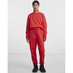 PIECES dame sweatpants PCCHILLI - Poppy Red Outlet