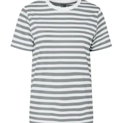 PIECES dame tee PCRIA - Ultimate Grey BRIGHT WHITE