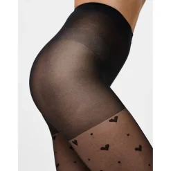PIECES dame tights PCNIA - BLACK HEART Discount