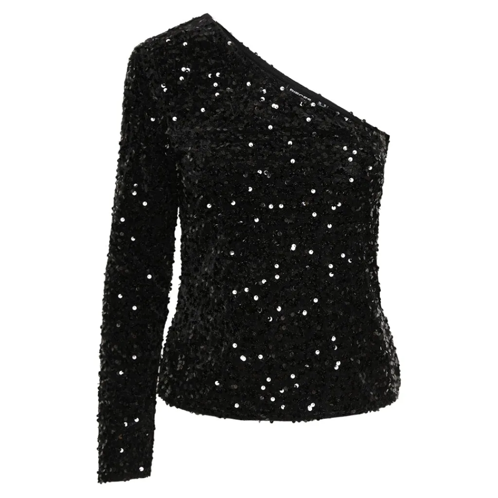 PIECES dame top PCKAM - Black Black sequins Sale